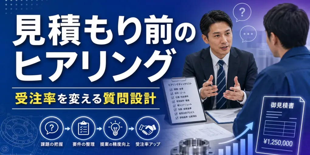 製造業の見積もり前ヒアリング｜営業が聞くべき25項目と進め方