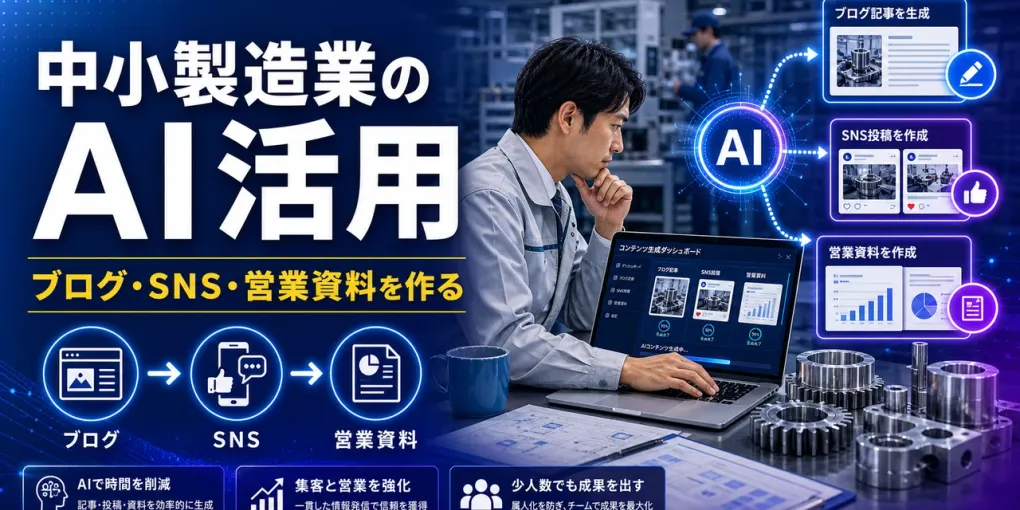 中小製造業のAI活用｜ブログ・SNS・営業資料を無理なく作る方法