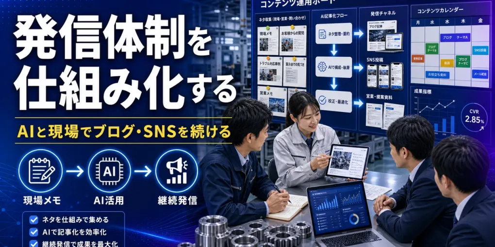 製造業の発信体制づくり｜AIと現場でブログ・SNSを続ける仕組み