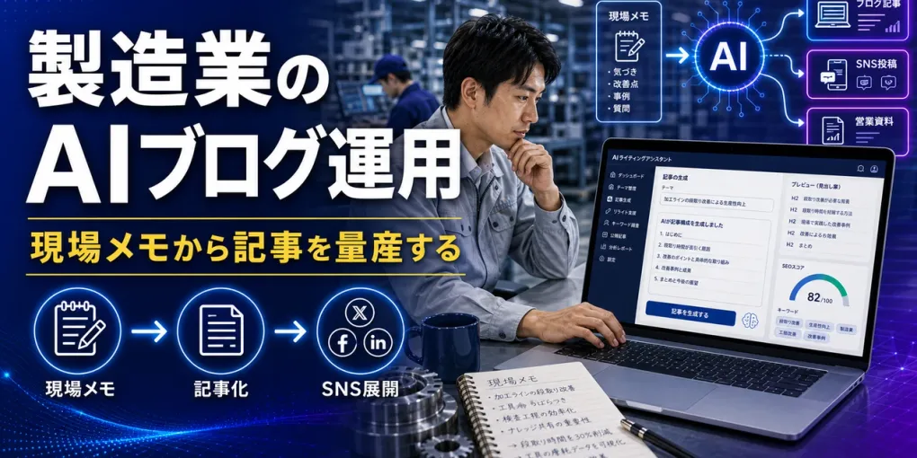 製造業のAIブログ運用｜現場メモから記事を量産する仕組み