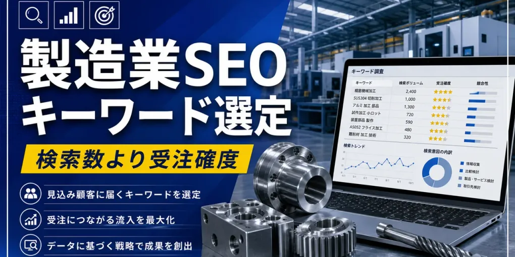 製造業SEOのキーワード選定｜検索数より受注確度で選ぶ実務手順