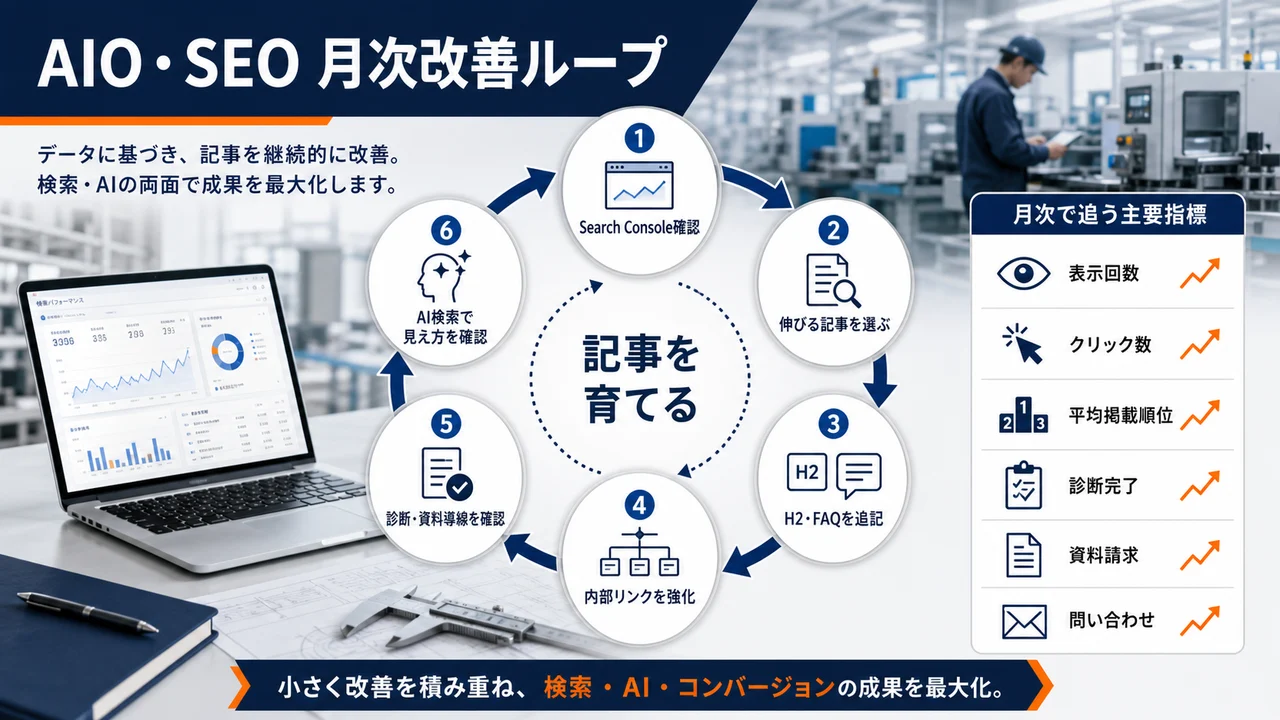 毎月数字を見ながら改善する流れ