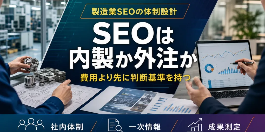 製造業SEOは内製か外注か｜費用対効果と体制の判断基準