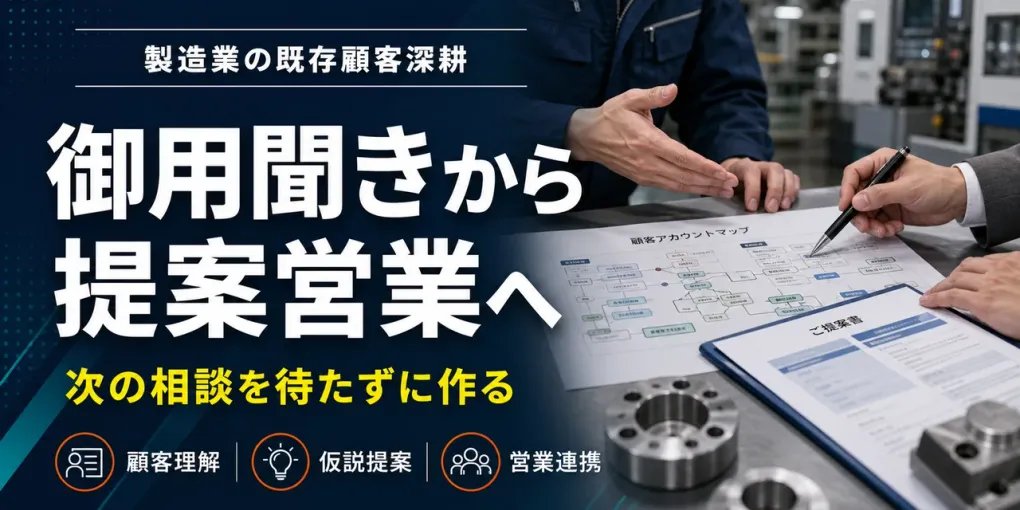 製造業の既存顧客深耕｜深耕営業で次の相談を作る進め方