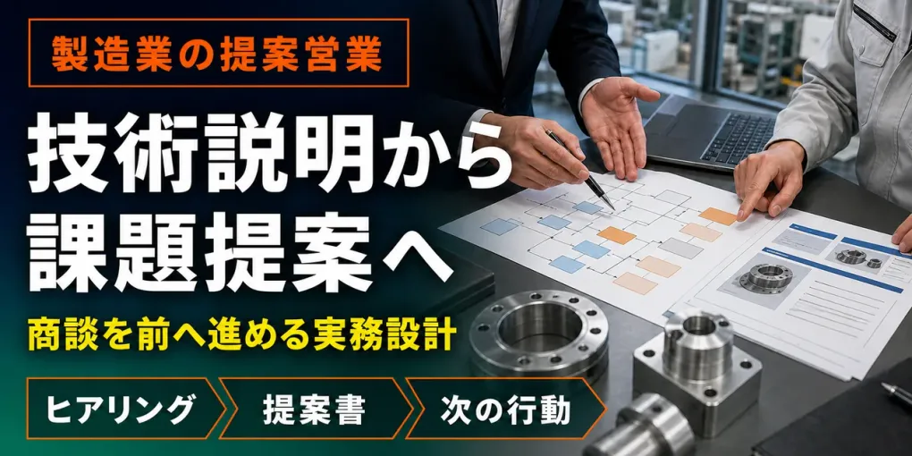 製造業の提案営業｜技術説明から顧客課題の解決提案へ変える実務手順