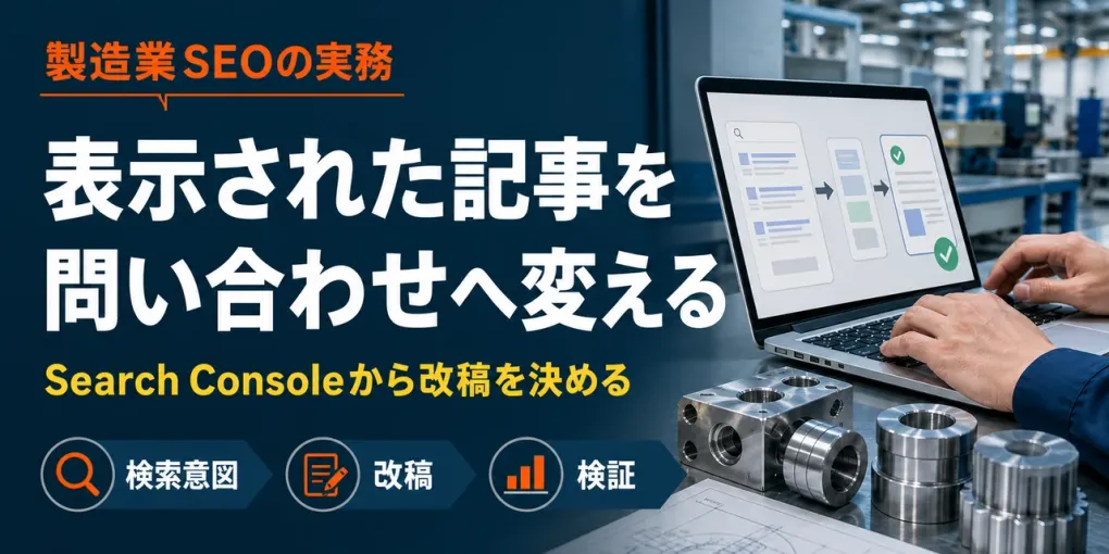 製造業SEOのリライト手順｜表示はあるのにクリックされない記事を改善