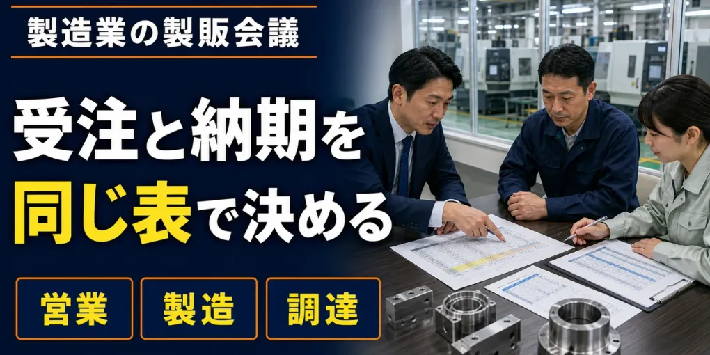 製造業の製販会議｜営業・製造・調達を受注と納期でつなぐ進め方