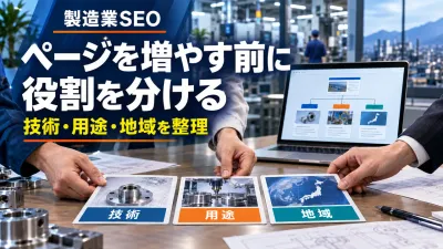 製造業SEOのページ設計｜技術・用途・地域をどう分けるか
