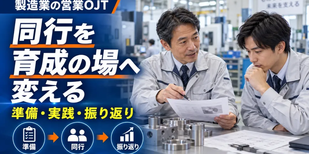 製造業の営業OJT｜同行と振り返りで若手を育てる実務手順